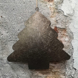 Mooie hanger kerstboom van bruin koper metaal