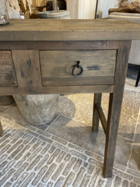 Stoere sidetable "Reno" grey met  2 lades