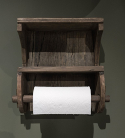 Hangende keukenrolhouder van oud hout