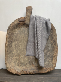 Handdoek grijs/wit gestreept  40x60