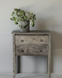 Stoere sidetable "Raf" van oud doorleefd hout - 2 lades