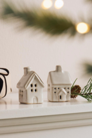 Schattige stenen huisjes beige - set van 2 stuks