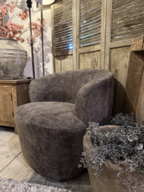 Leuke ronde fauteuil bruin "Isa"