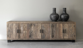 Stoer tvmeubel "Levv"  van oud robuust hout 240 cm