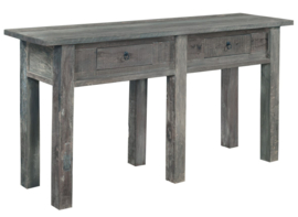 Stoere  sidetable van oud  hout met lades "Jens"