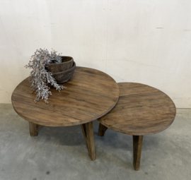Stoere set "Bente" ronde salontafels