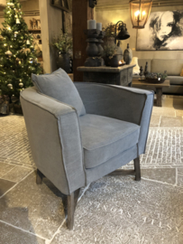 Stoer linnen fauteuil  met losse hoes "Kaat"