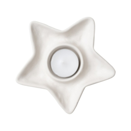 Leuke waxinehouder ster beige