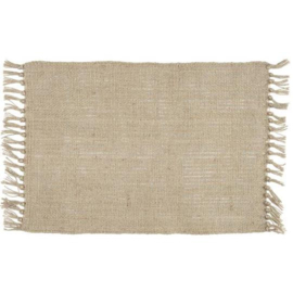 Placemat jute met franjes naturel