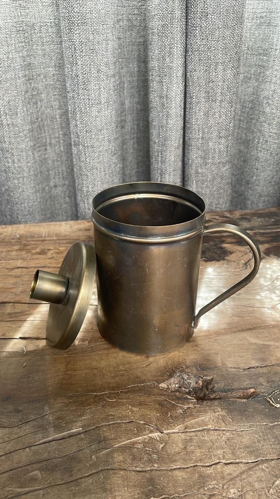 Sale!! Leuke koperen kandelaar / potje