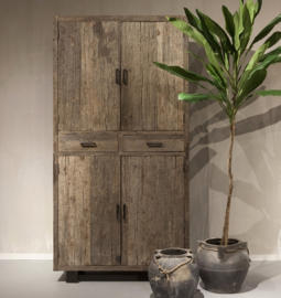 Stoere dichte kast "Levv" oud hout