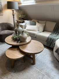 Stoere set "Jack" ronde salontafels set van 3 stuks