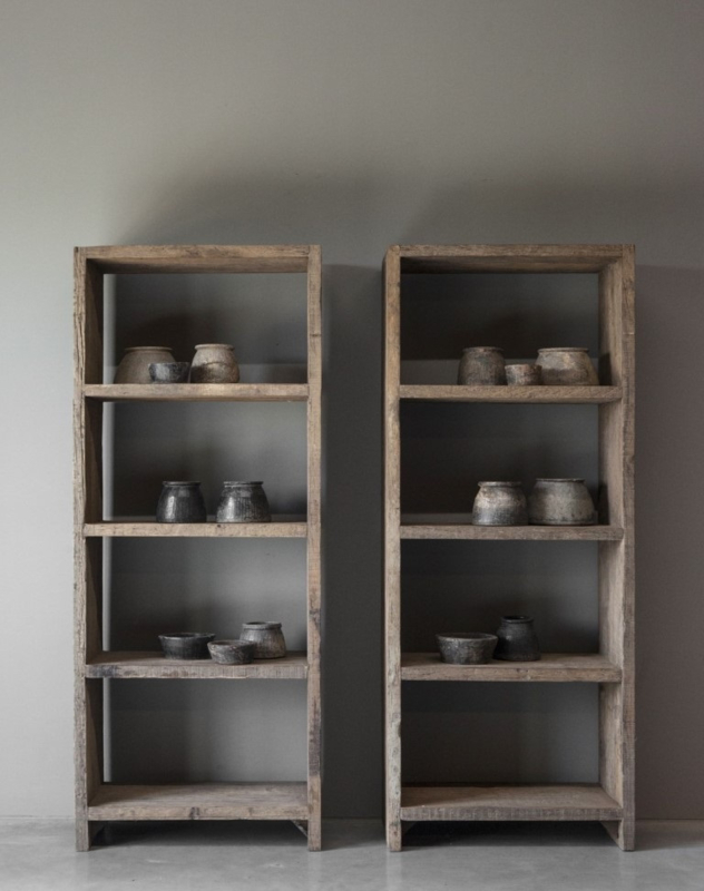 Geboorte geven Scarp grijs Stoere robuuste boekenkast van oud hout "Levv" | Boekenkasten | Landelijk  at Home