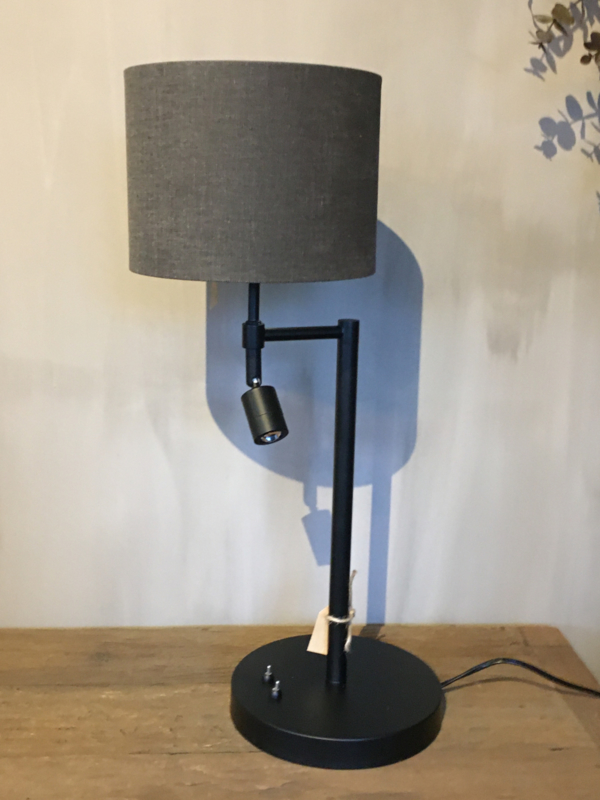 analogie Vertrouwen op veel plezier Stoere zwarte tafellamp met klein leeslampje | Tafellampen | Landelijk at  Home