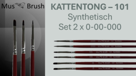 MusBrush 101 serie Set 6 delig- kattentong synthetisch