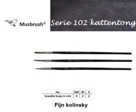 MusBrush 102 Serie Kattentong Fijn Kolinsky p/st. (prijs vanaf)