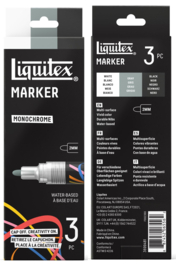 Liquitex Acrylic Marker 2mm Monochrome set 3-delig