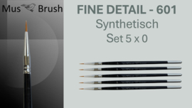 MusBrush 601 serie fine detail-liner/punt set - 5 x nummer : 0