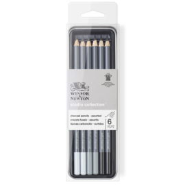 Winsor & Newton Houtskool potloden set 6 delig