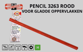 Koh-I-Noor Potlood Rood ( voor gladde oppervlakken)  (per stuk)