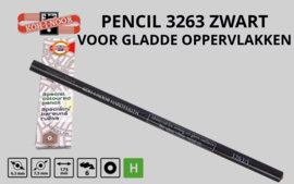 Koh-I-Noor Potlood Zwart ( voor gladde oppervlakken)  (per stuk)