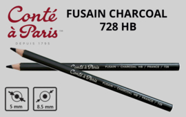 Conté  à Paris Schetspotlood 728 Fusain Charcoal HB (per stuk)