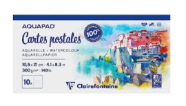 Clairefontaine -AquaPad  Postcard  - 10.5 x 21 cm 10 vel