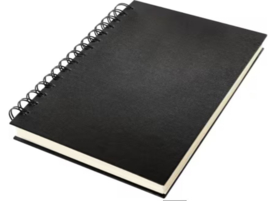 Dummyboek Kangaro A5 blanco 80 vel, wire-o, zwart linnen kaft