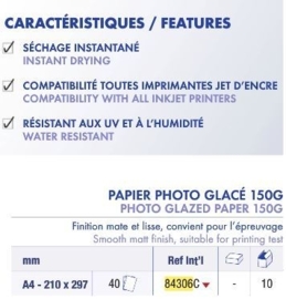 Clairefontaine Fotoglanspapier A4 150 gr 40 vel