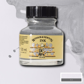 Winsor en Newton  Drawing Inkt Silver 30 ml