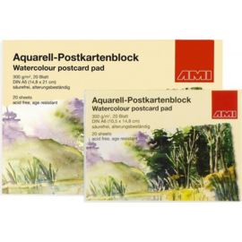 AMI Aquarell-postcard blok A5