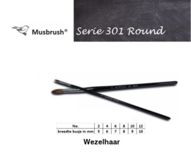 MusBrush 301 serie Round brush Wezelhaar p/st. (prijs vanaf)