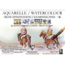 Clairefontaine Aquarelblok voor bedrukt A4 paarden