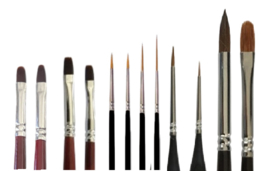 MusBrush Penseelset in vouwetui - 12 delig - fijn