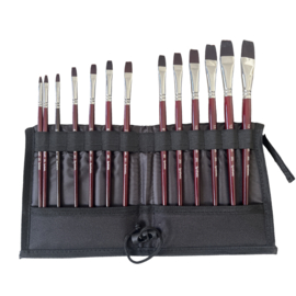 MusBrush serie 201 Plat - Penseel set ~13 delig ~ in een vouw etui
