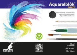 Aquarelpapier 17 x 24  cm - 300 grams ZWART