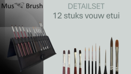 MusBrush Penseelset in vouwetui - 12 delig - fijn