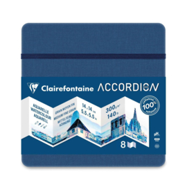 Clairefontaine -Aquarelle  Accordion boekje   - 10.5 x 14.8 cm 