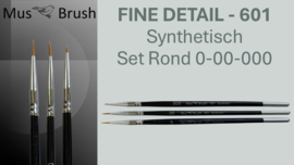 MusBrush 601 serie fine detail- liner/punt SET 3 -delig