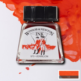 Winsor en Newton  Drawing Inkt Vermilion 14ml.