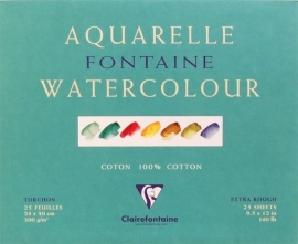 Clairefontaine Aquarelblok  GROF 24x30cm 25 vel