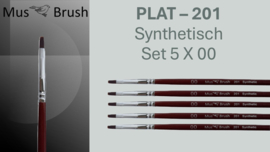 MusBrush  201 serie Set 5x No. 00 plat penseel synthetisch