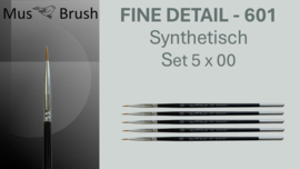 MusBrush 601 serie fine detail- liner/punt set - 5 x nummer : 00