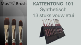 MusBrush serie 101 Kattentong - Penseel set ~13 delig ~ in een vouw etui