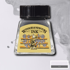 Winsor en Newton Drawing Inkt Silver 14ml.