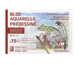 Clairefontaine Aquarelblok voor bedrukt 10 x 15 cm Stadsgezichten