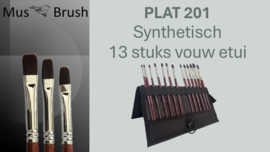 MusBrush serie 201 Plat - Penseel set ~13 delig ~ in een vouw etui