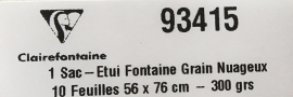 Clairefontaine Aquarelpapier  Grof-Wolkstructuur  56x76cm 300 gr. 10 vel los