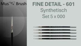 MusBrush 601 serie fine detail- liner/punt set - 5 x nummer : 000
