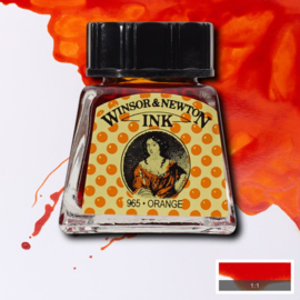 Winsor en Newton  Drawing Inkt Orange 14ml.